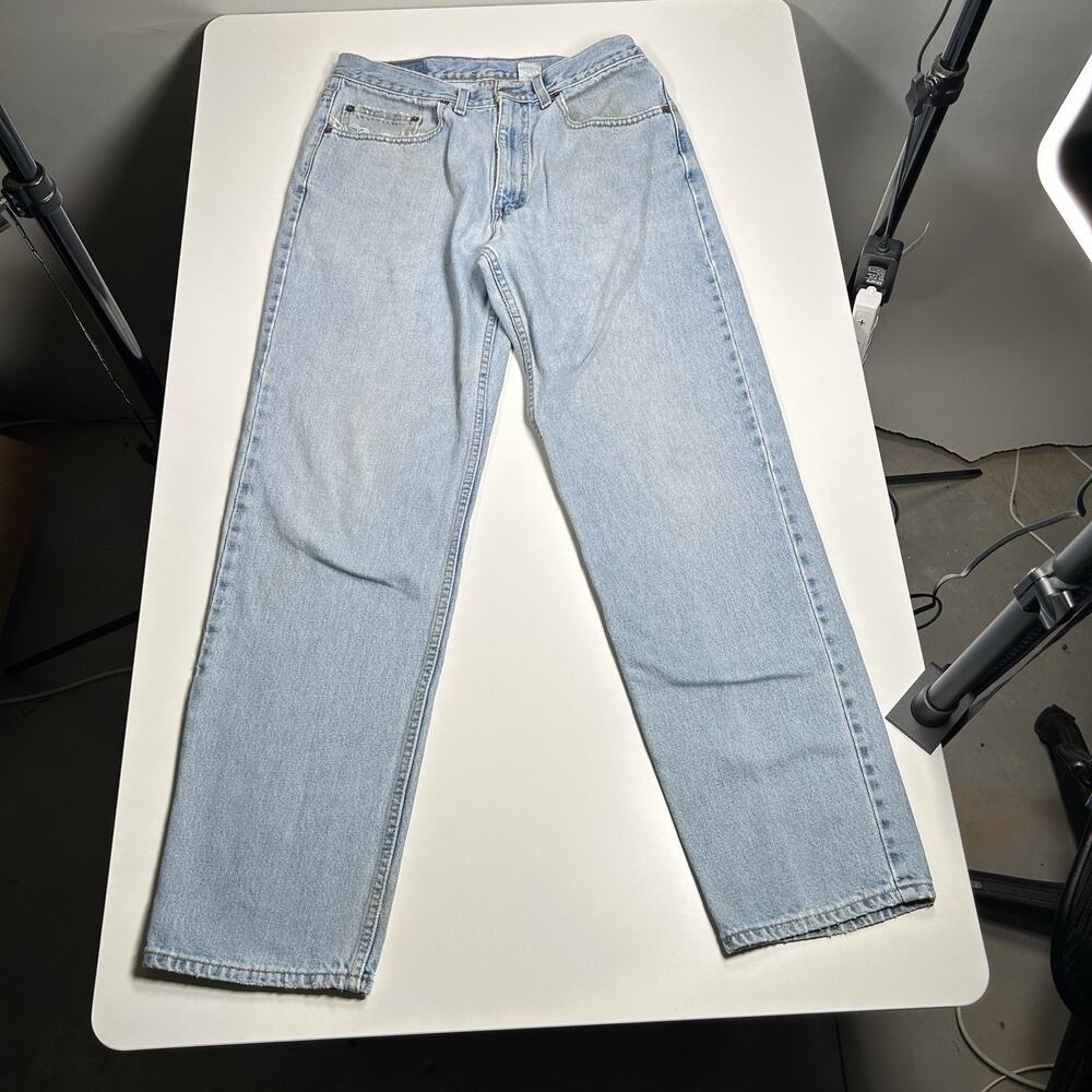 Vintage Levis 550 Jeans Mens 28x29.5 Relaxed Fit Light Wash Made USA Grunge 90s